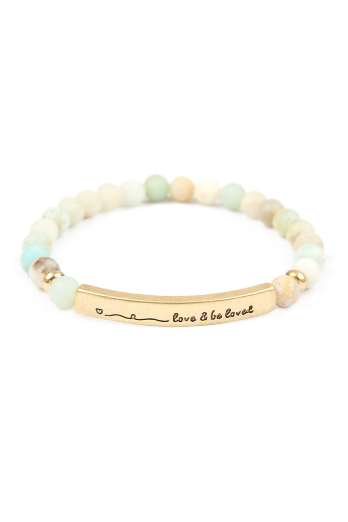 "LOVE AND BE LOVED" NATURAL STONE STRETCH BRACELET
