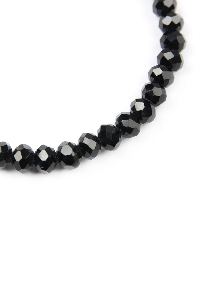 83595 - "LOVE AND BE LOVED" 6MM GLASS BEADS STRETCH BRACELET