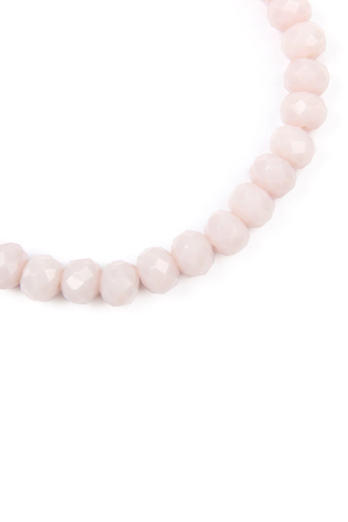 83595 - "LOVE AND BE LOVED" 6MM GLASS BEADS STRETCH BRACELET