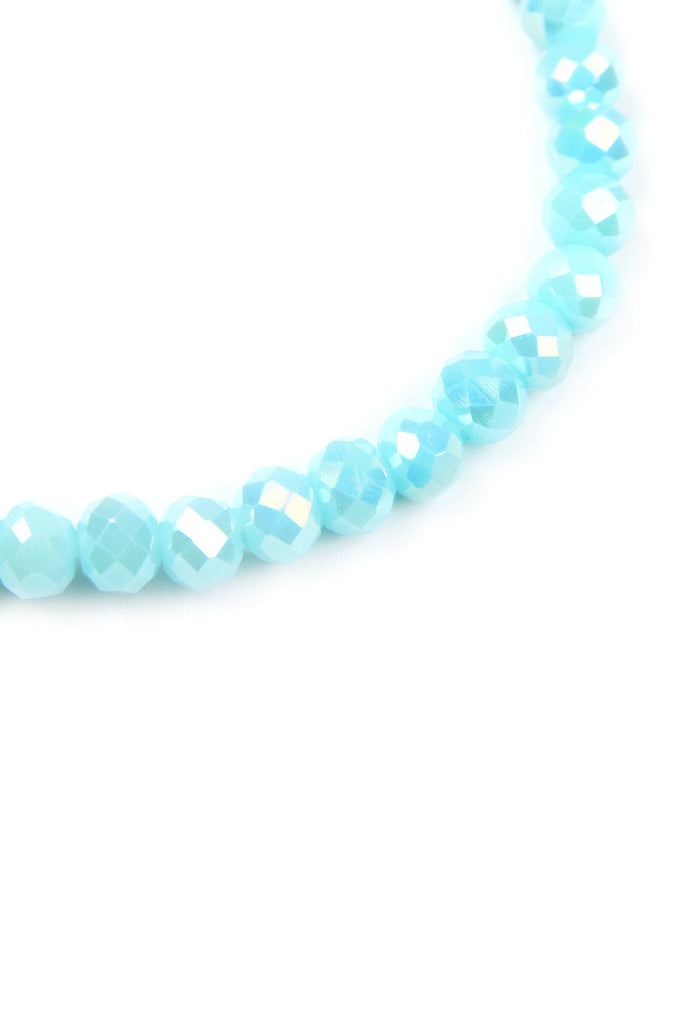 83595 - "LOVE AND BE LOVED" 6MM GLASS BEADS STRETCH BRACELET