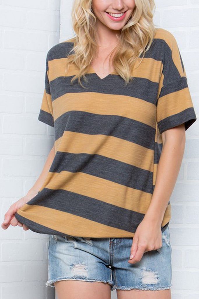 Striped V-Neck Top