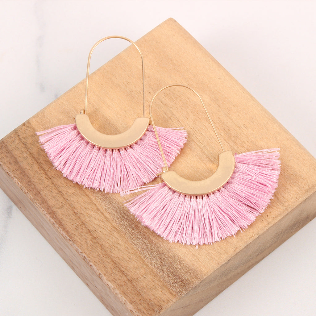FRINGED FAN SHAPE EARRINGS