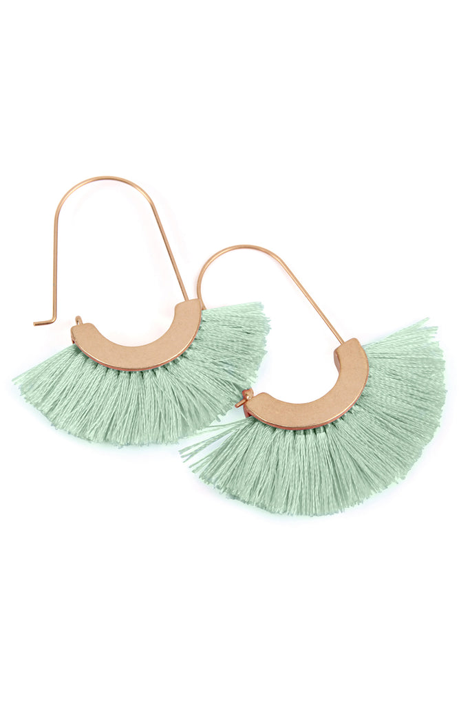 FRINGED FAN SHAPE EARRINGS