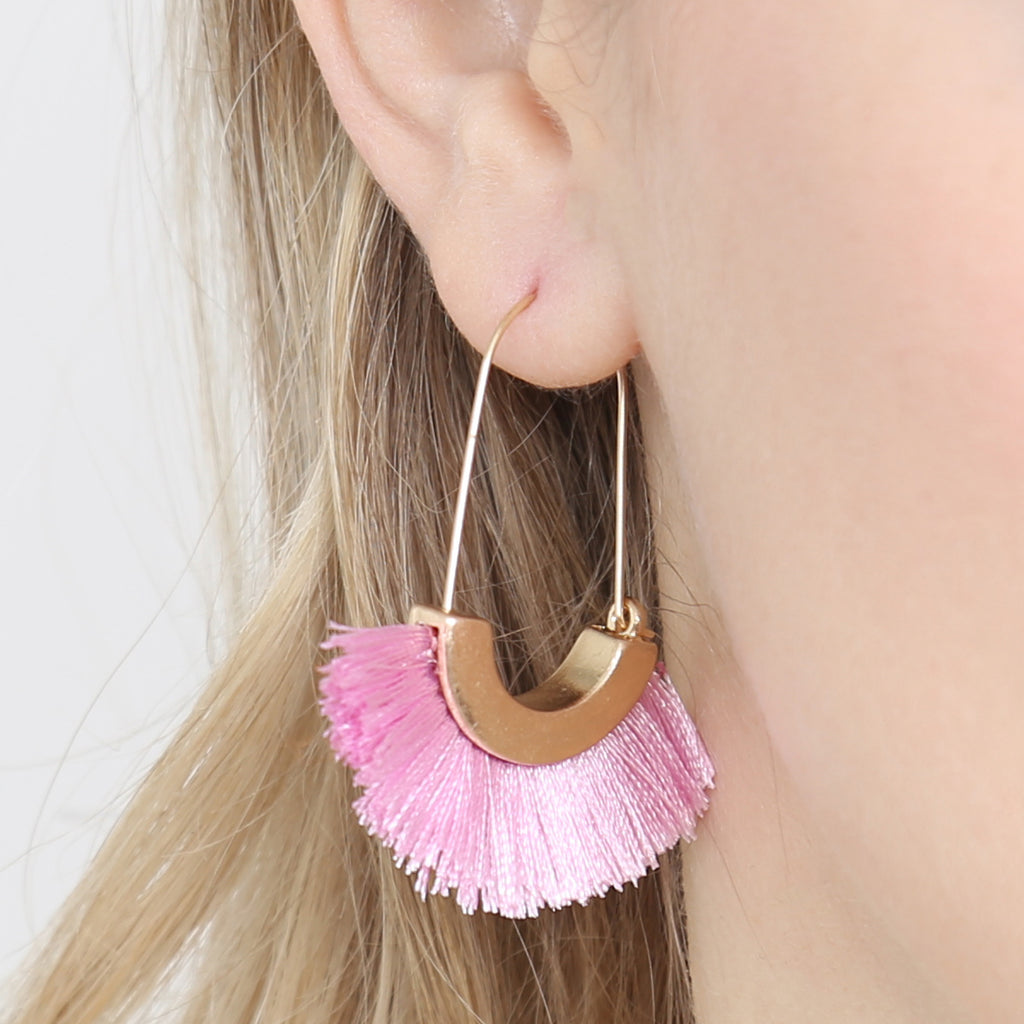 FRINGED FAN SHAPE EARRINGS