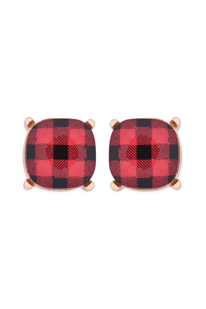 AE0088 - GLASS CUSHION POST EARRINGS