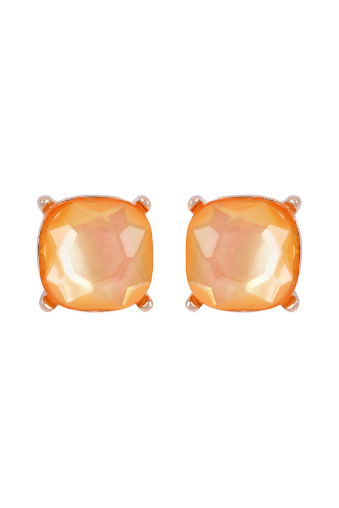 AE0088 - GLASS CUSHION POST EARRINGS