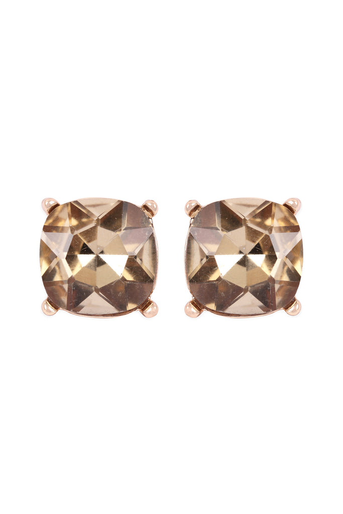 AE0088 - GLASS CUSHION POST EARRINGS