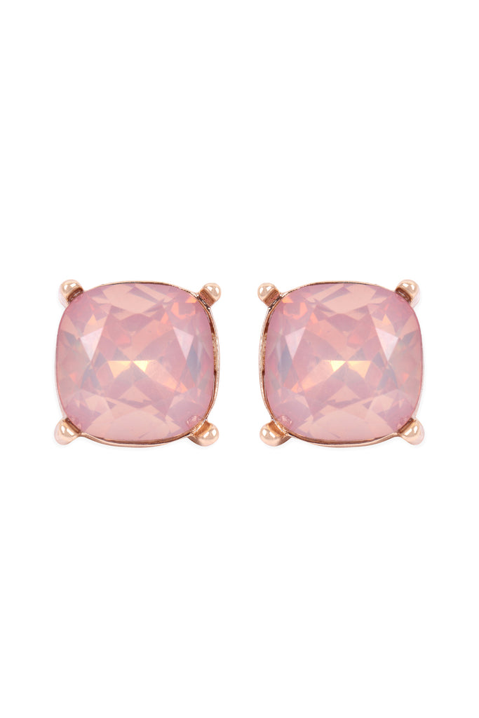 AE0088 - GLASS CUSHION POST EARRINGS