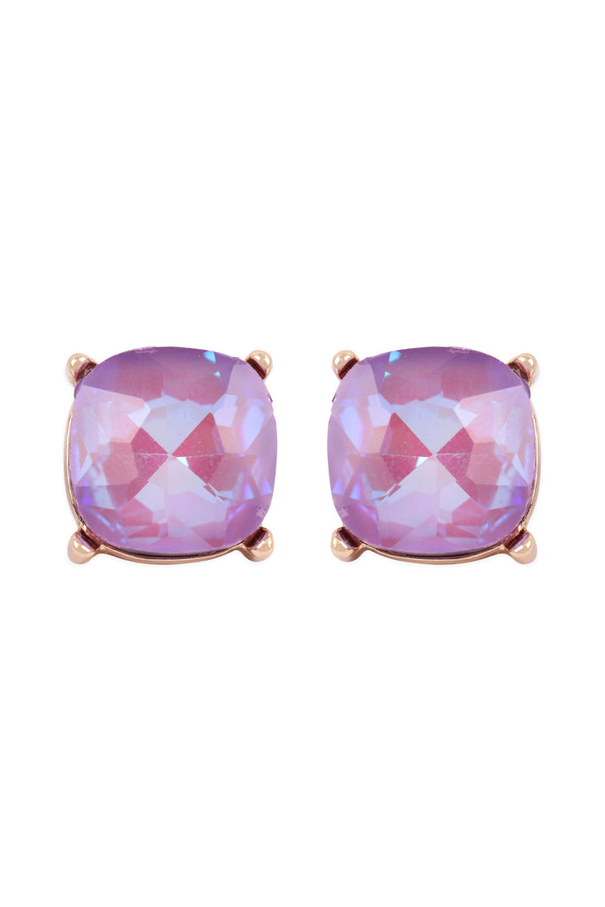 AE0088 - GLASS CUSHION POST EARRINGS