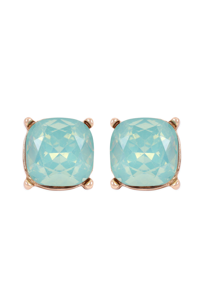 AE0088 - GLASS CUSHION POST EARRINGS