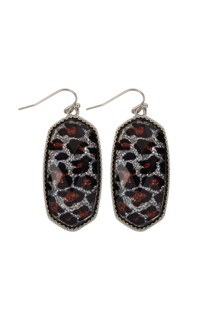 AE0331 - OVAL EPOXY DROP FISH HOOK EARRINGS
