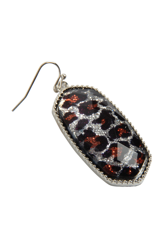 AE0331 - OVAL EPOXY DROP FISH HOOK EARRINGS