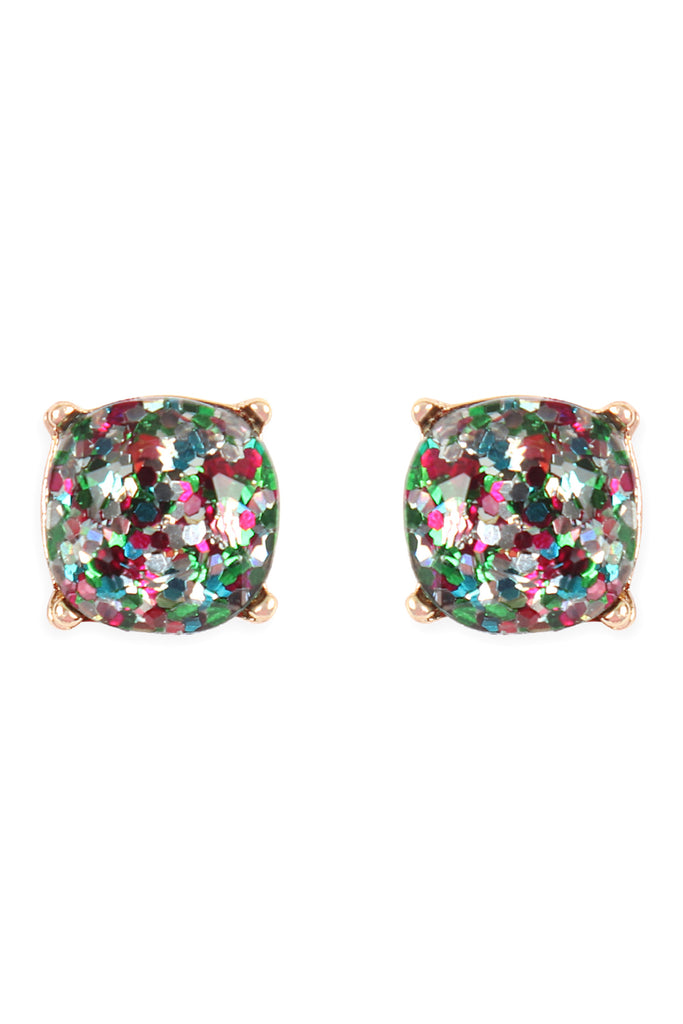 AE0336 - GLITTER EPOXY STUD EARRINGS