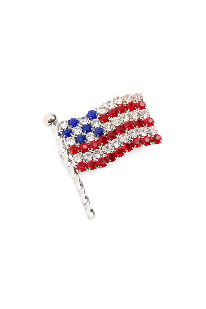 AMERICA FLAG RHINESTONE BROOCH PIN