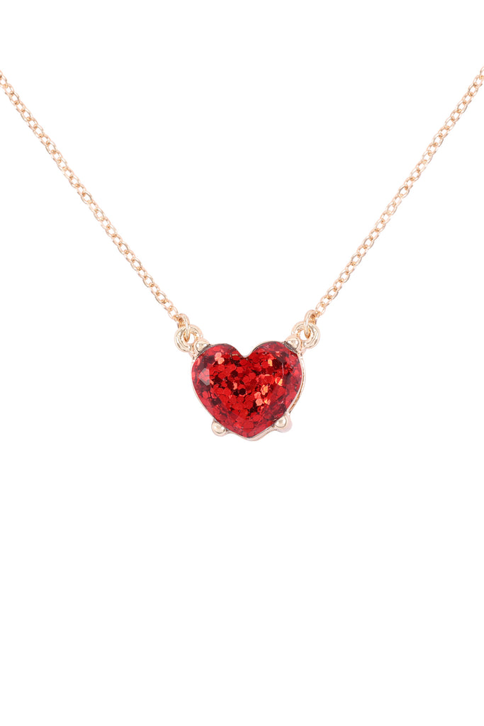 AN0105 - HEART GLITTER EPOXY NECKLACE