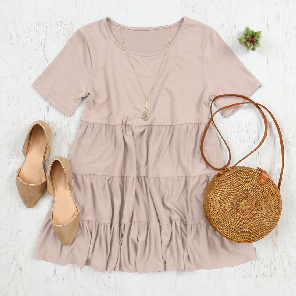Short Sleeve Tiered Ruffle Tunic