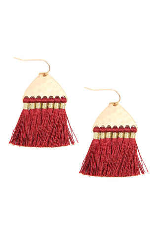 USA FLAG WITH SEQUIN MARQUISE LAYERED LEATHER DROP EARRINGS