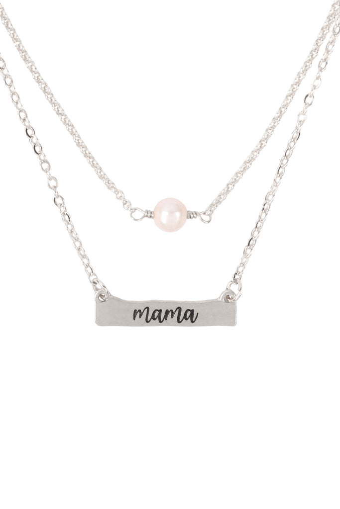B5NS2317MA - "MAMA" INSPIRATIONAL PEARL 3-SET NECKLACE