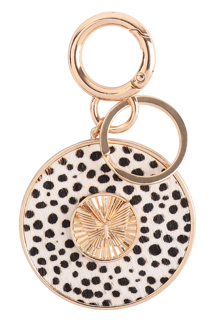 3.5" BUTTERFLY ENGRAVED WITH REAL CALF HAIR LEATHER KEYCHAIN