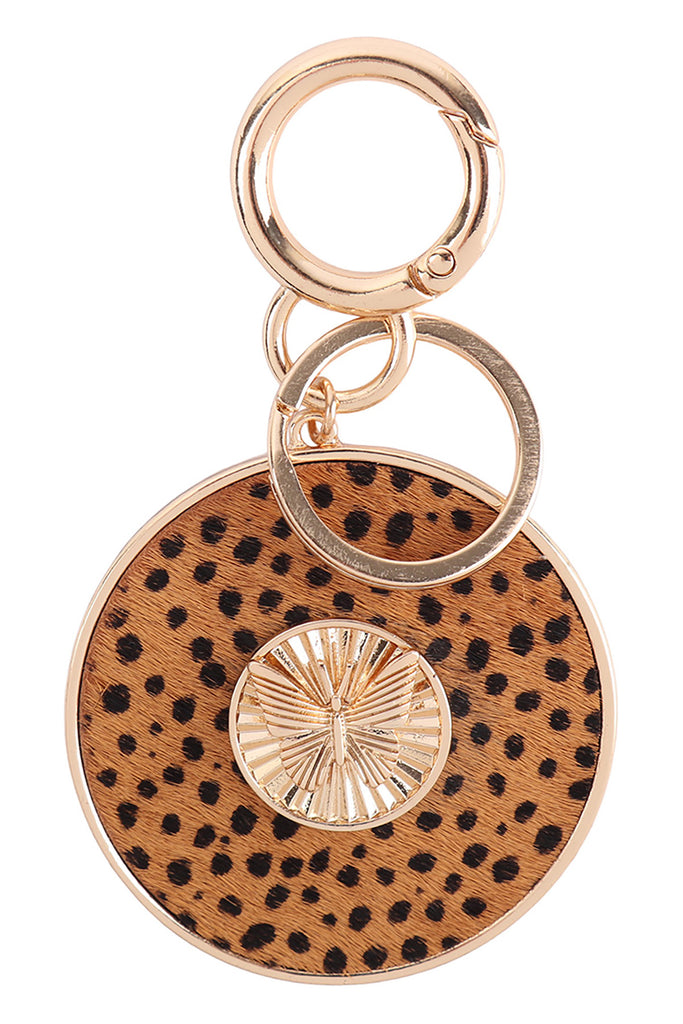 3.5" BUTTERFLY ENGRAVED WITH REAL CALF HAIR LEATHER KEYCHAIN