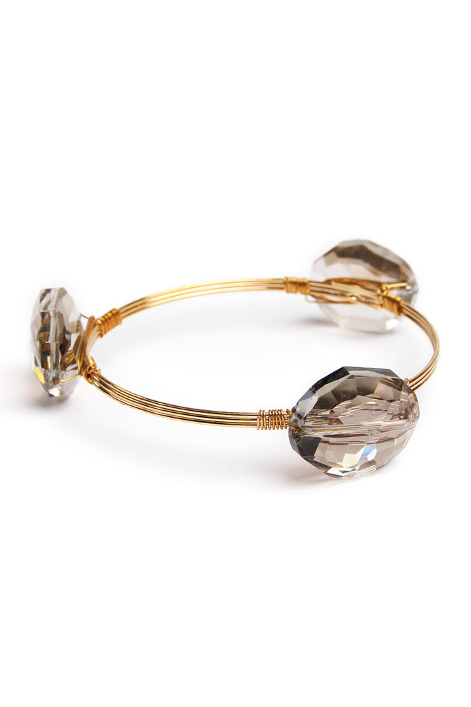 Oval Gem Stone Bangle