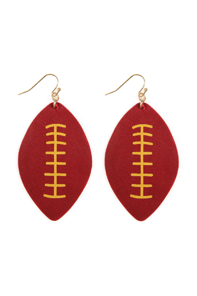 FOOTBALL SPORTS LEATHER EARRINGS