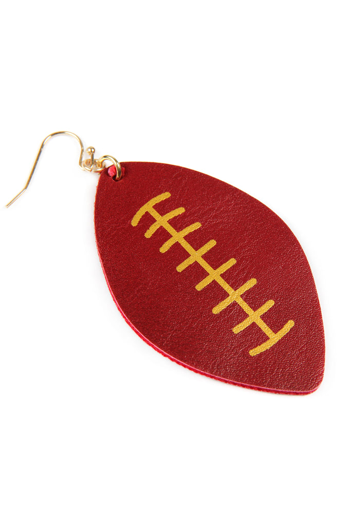 FOOTBALL SPORTS LEATHER EARRINGS