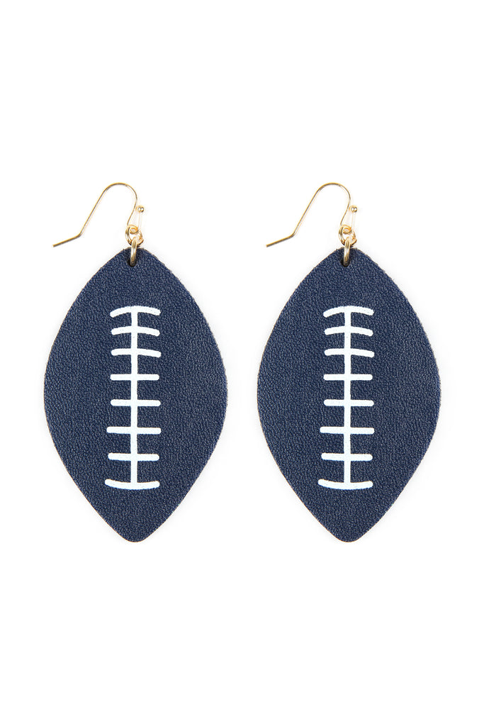 FOOTBALL SPORTS LEATHER EARRINGS