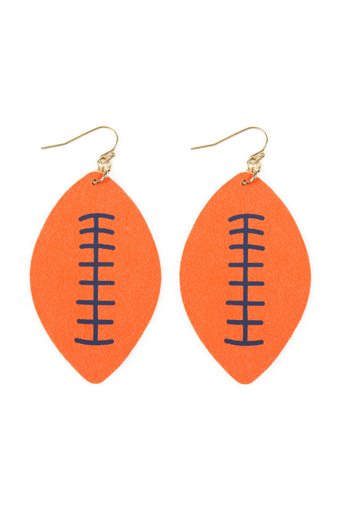 FOOTBALL SPORTS LEATHER EARRINGS