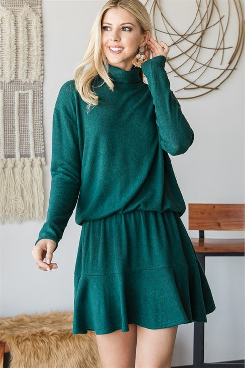 Turtle Neck Long Sleeve Dress