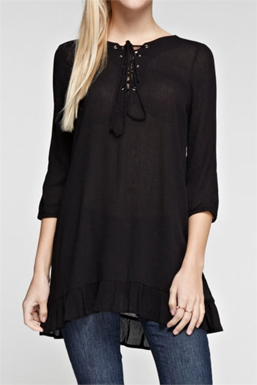Neck Tie Detail Top