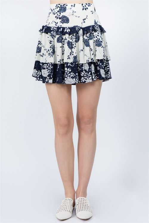Floral Ruffle Skirt - S30593
