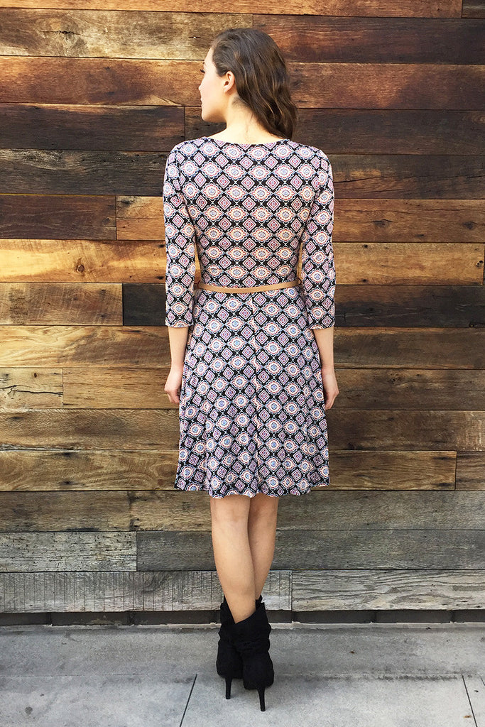 Wrap Shirring Dress with Belt - Riah Fashion