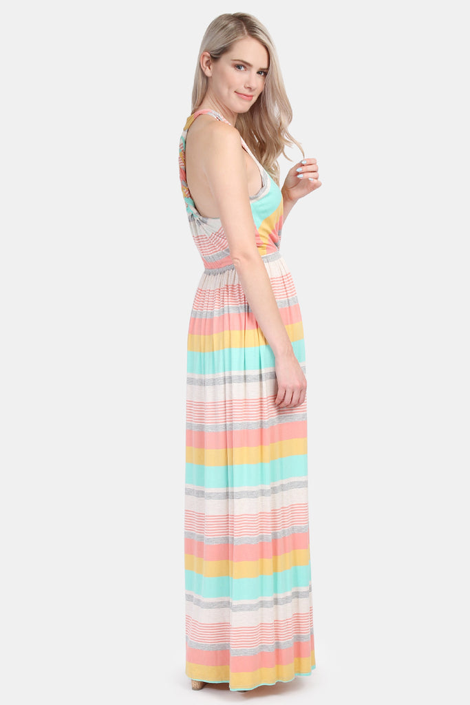 T-strap Back Sleeveless Maxi Dress