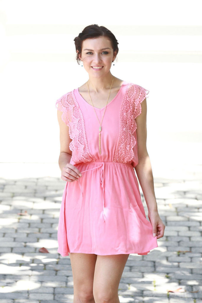 Lovely Lace Trim Sleeveless Dress