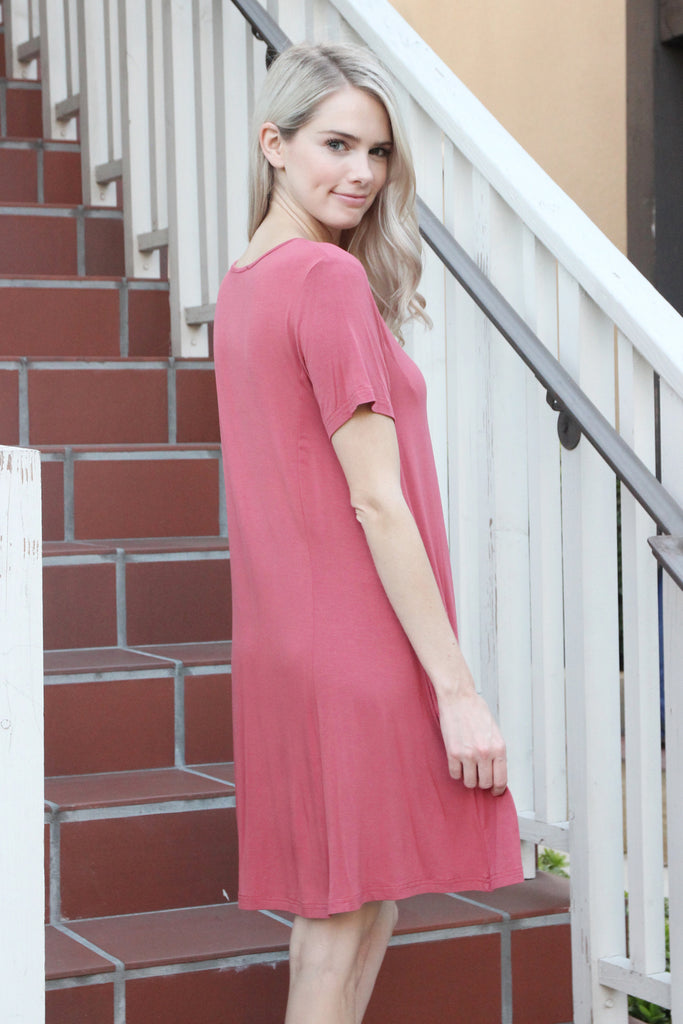 Short Sleeve Strappy Pocket Dress