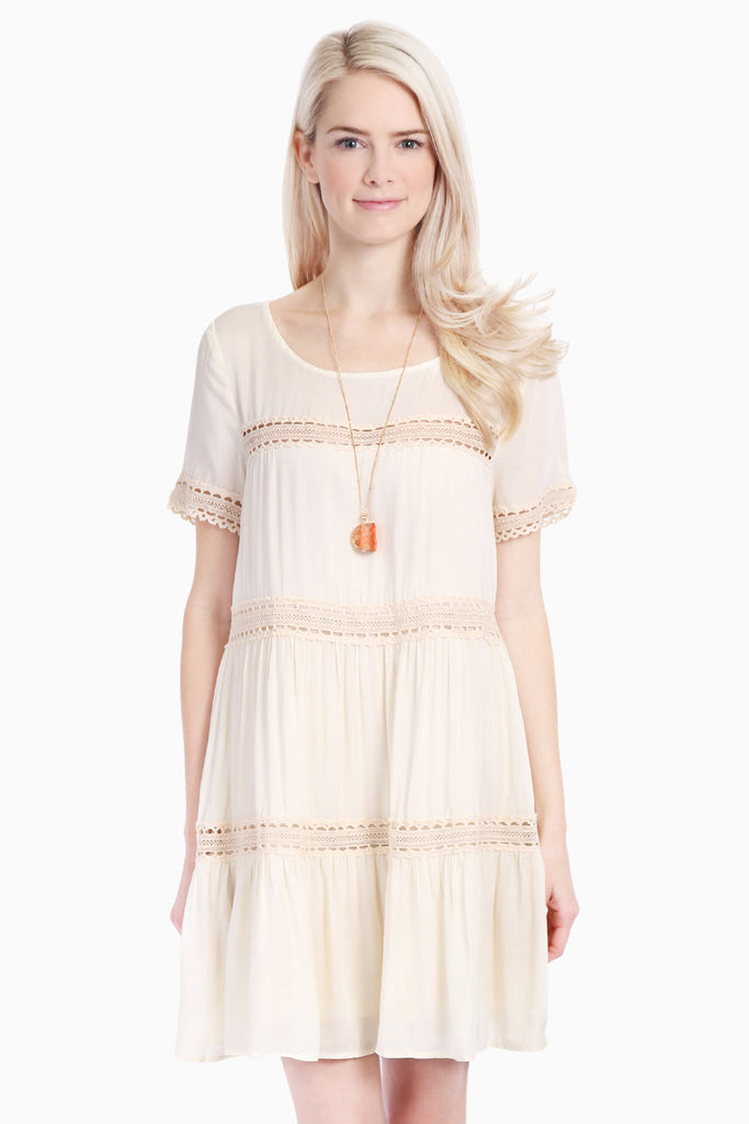 Lace Lightweight Short Sleeve Tunic Dress