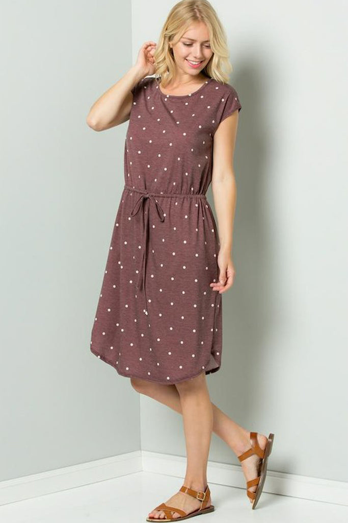 French Terry Polka Dot Pattern Short Sleeves