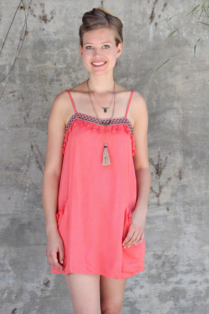 Pom Pom Dress with Side Pockets