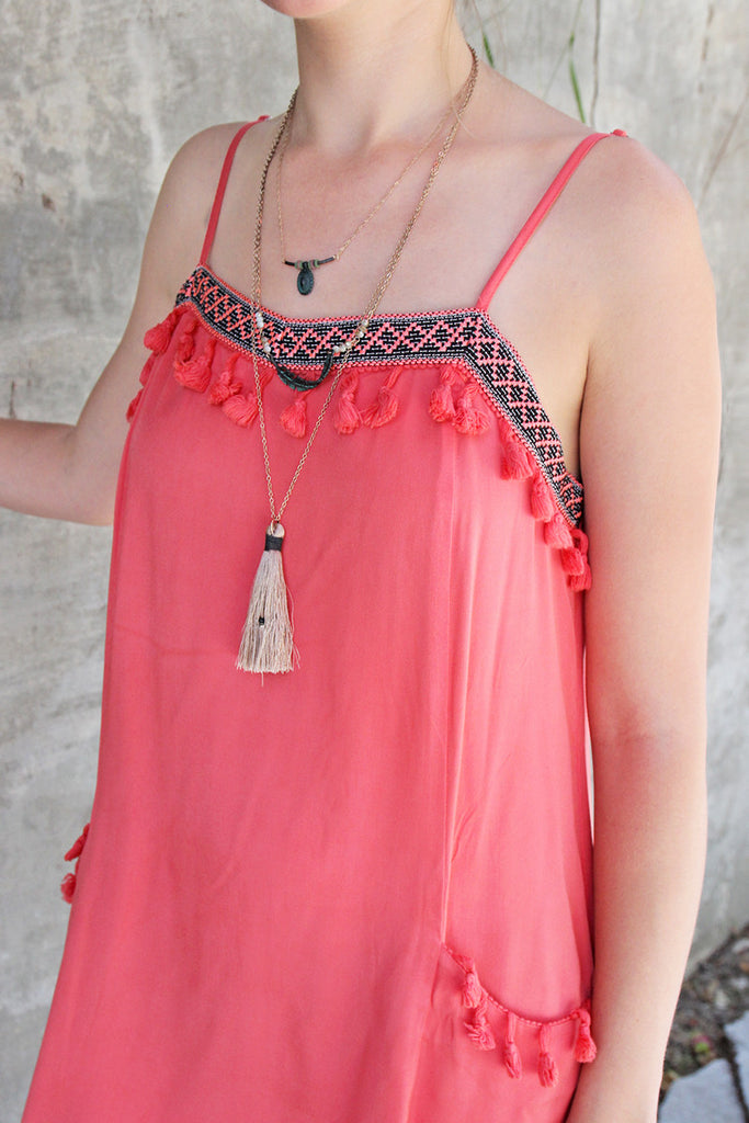 Pom Pom Dress with Side Pockets