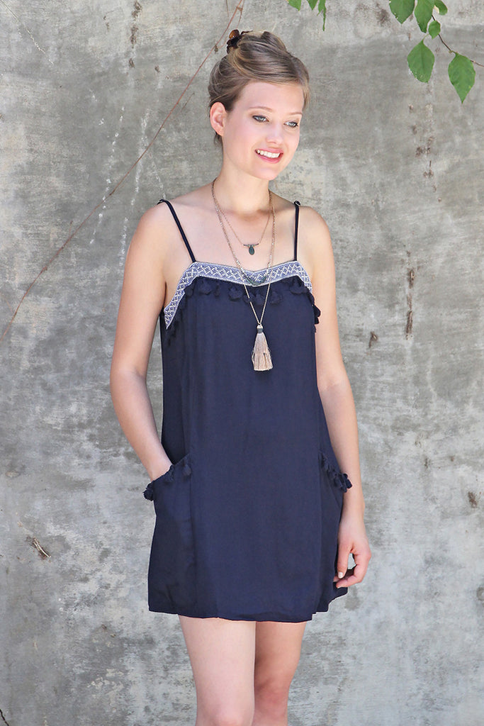 Pom Pom Dress with Side Pockets