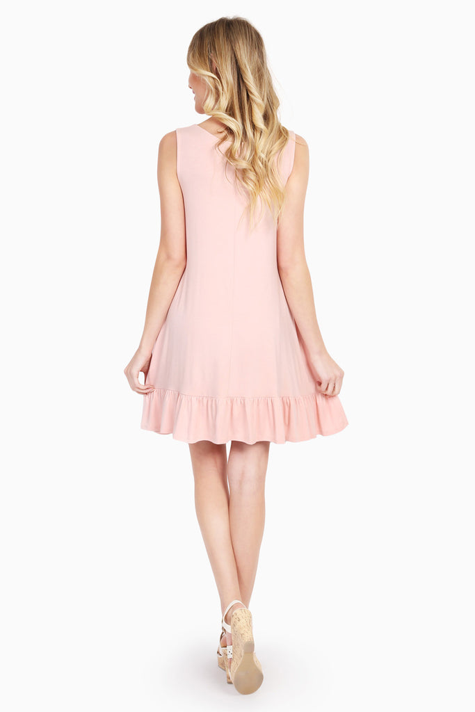 Ruffled Bottom Pocket Tunic Dress - Riah Fashion