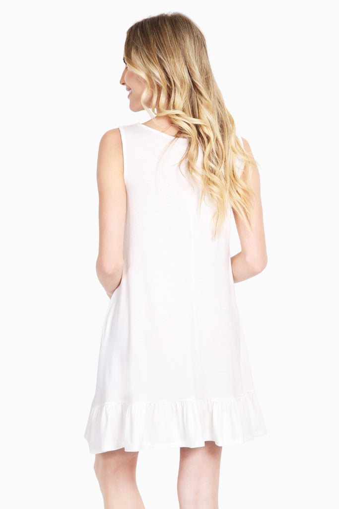 Ruffled Bottom Pocket Tunic Dress - Riah Fashion