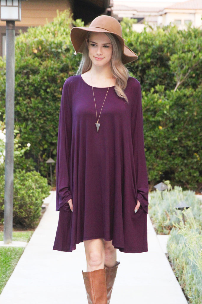 Knee Length Bell Sleeve Dress