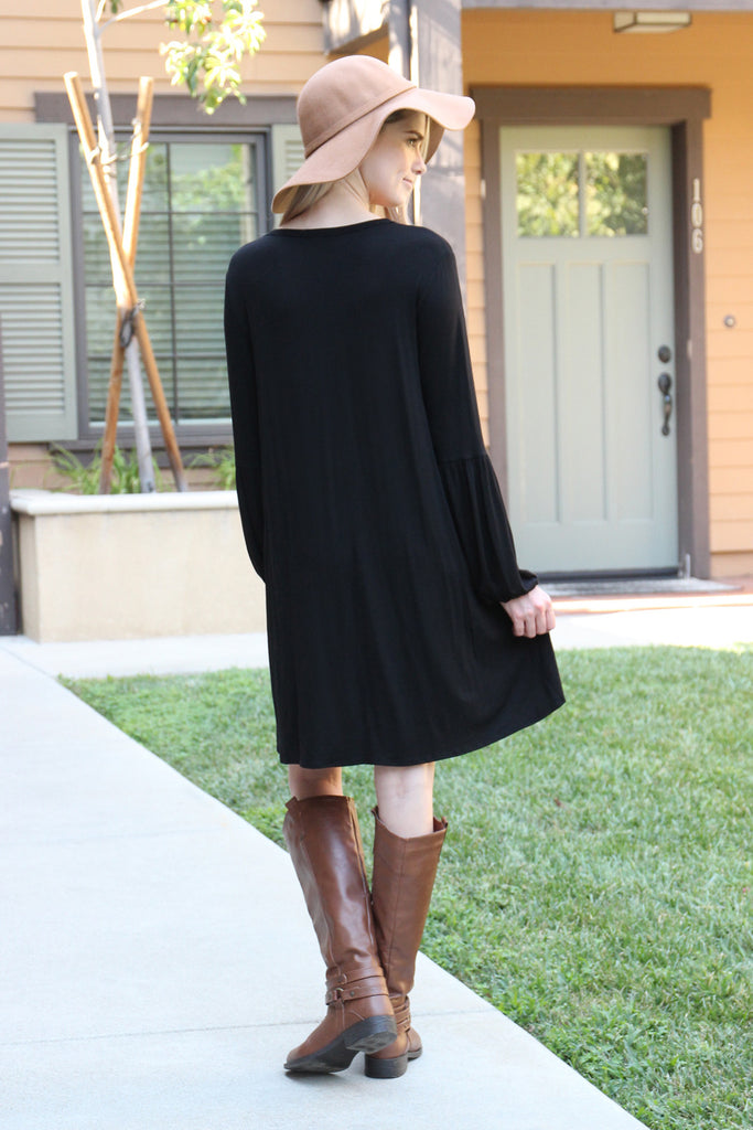 Long Sleeve V-neck Dress