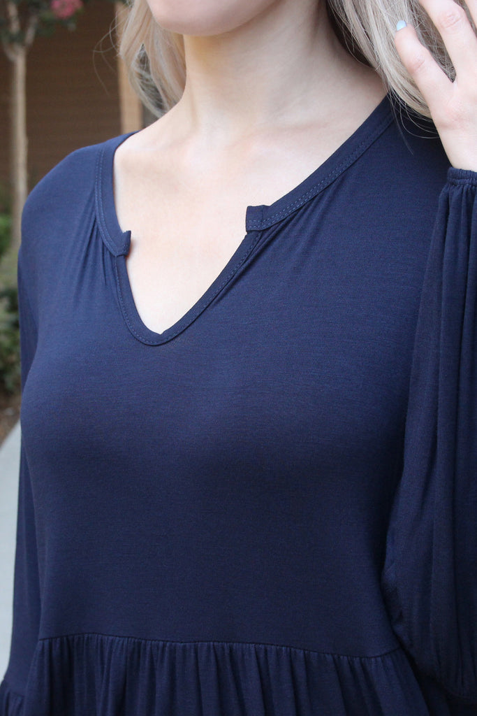 Long Sleeve V-neck Dress