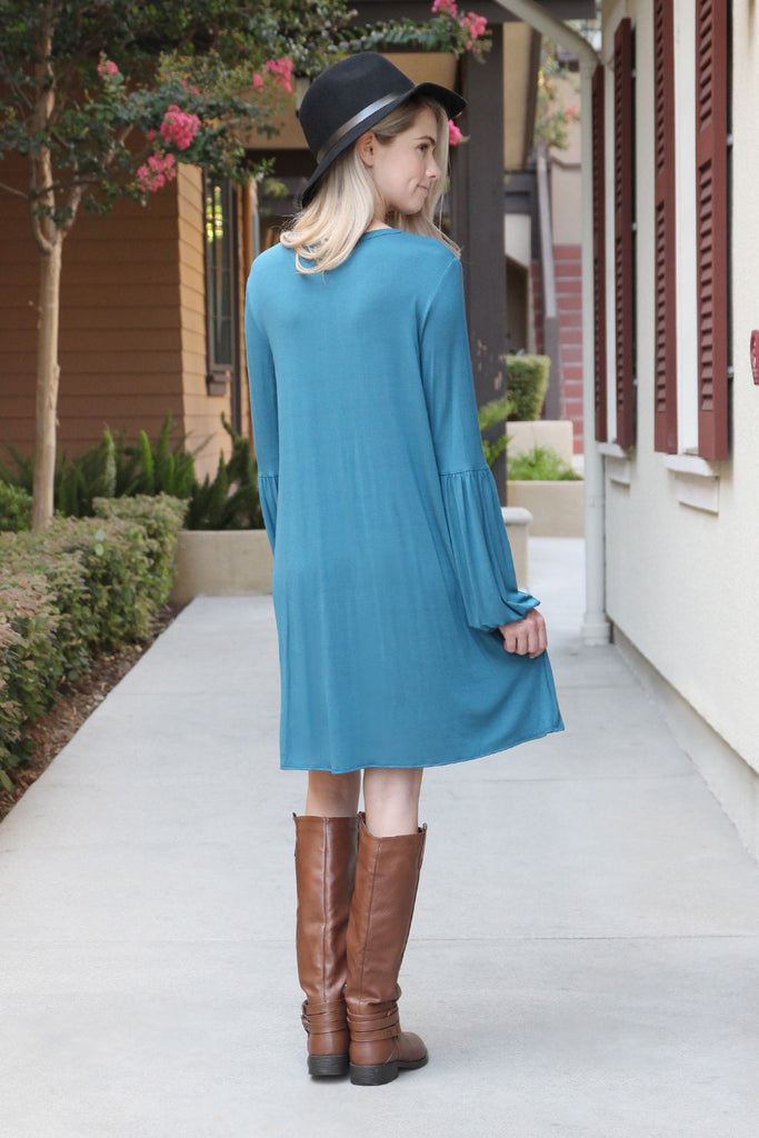 Long Sleeve V-neck Dress
