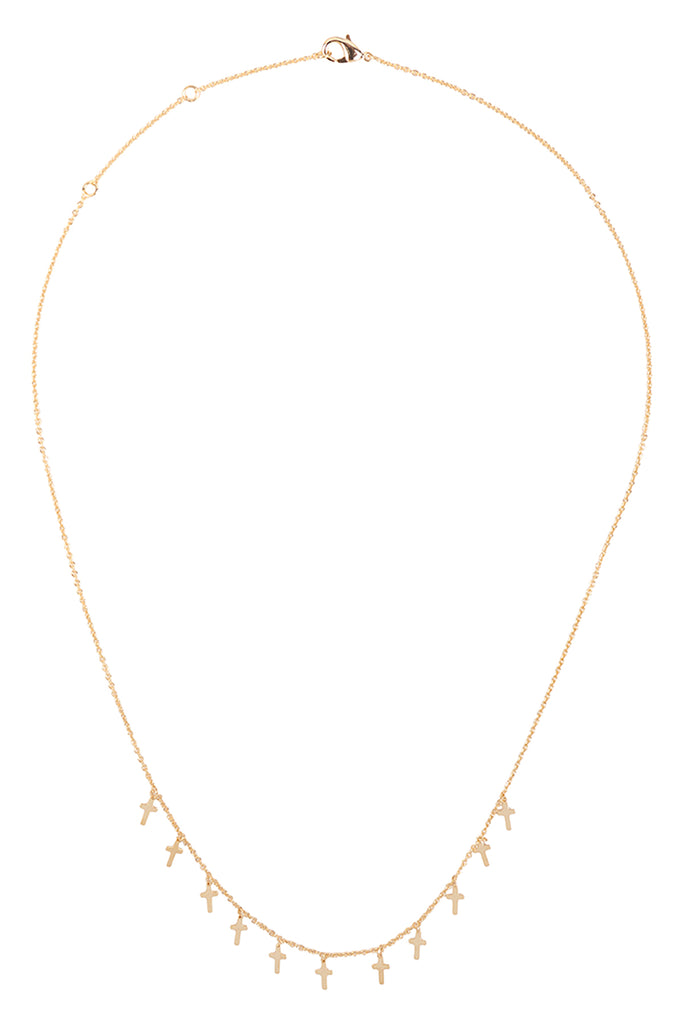 INLINE CROSS DAINTY NECKLACE