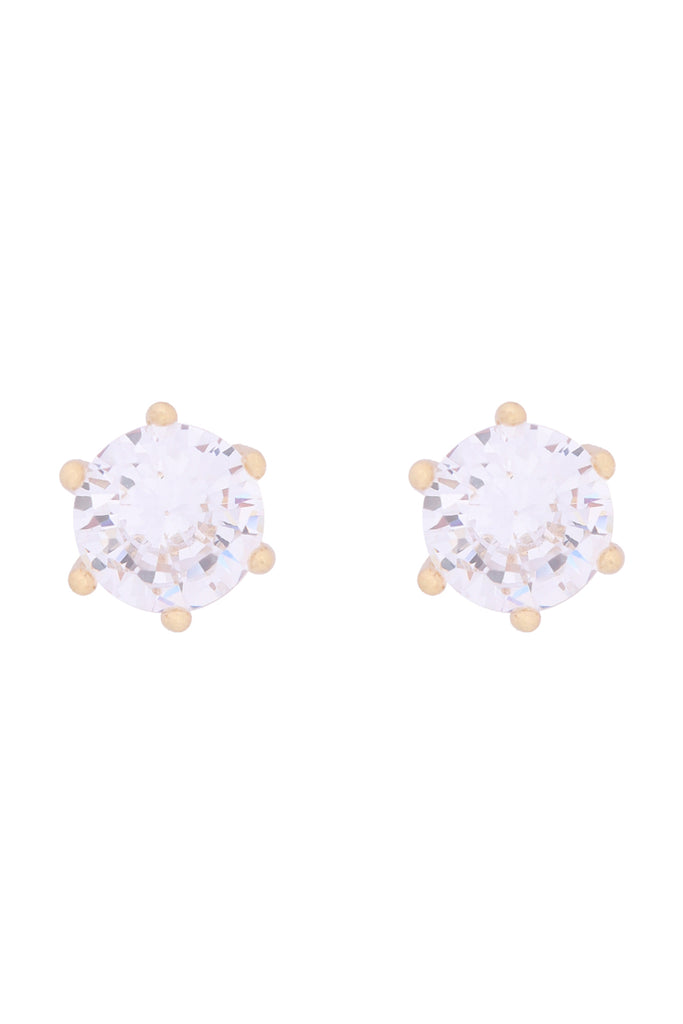 E302 - 7MM ROUND CUBIC ZIRCONIA STUD EARRINGS