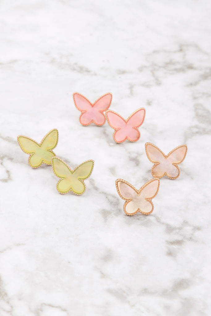 BUTTERFLY MOP POST EARRINGS